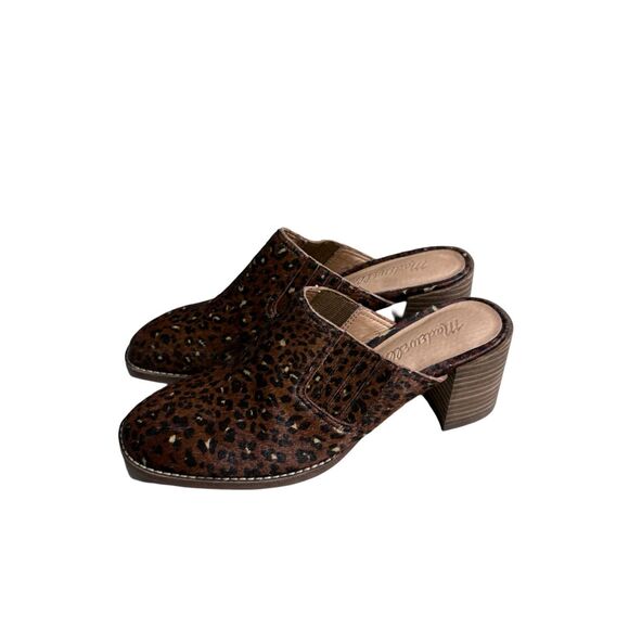 New Madewell The Carey Mule in Painted Leopard Calf Hair Women’s Slip On Shoes - Picture 6 of 14